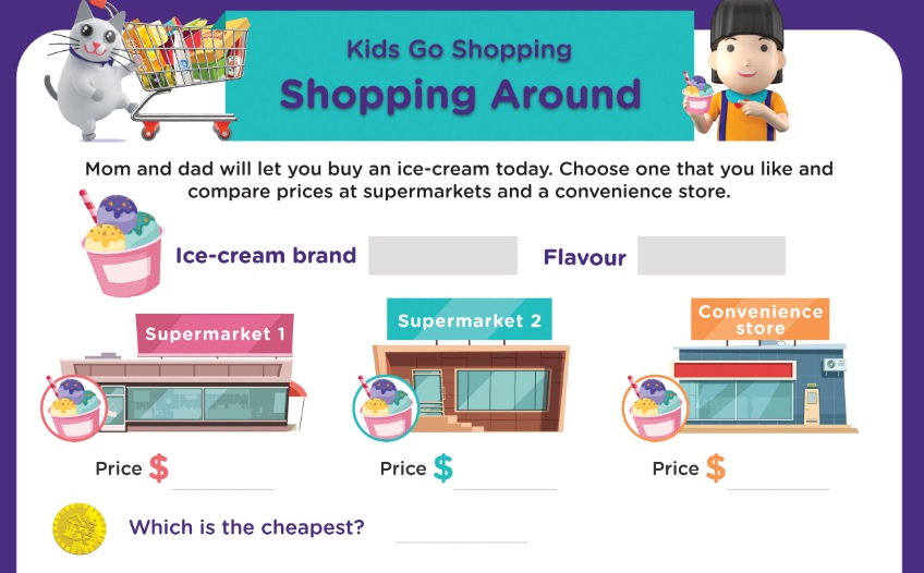 Worksheet: Kids Go Shopping: Shopping Around