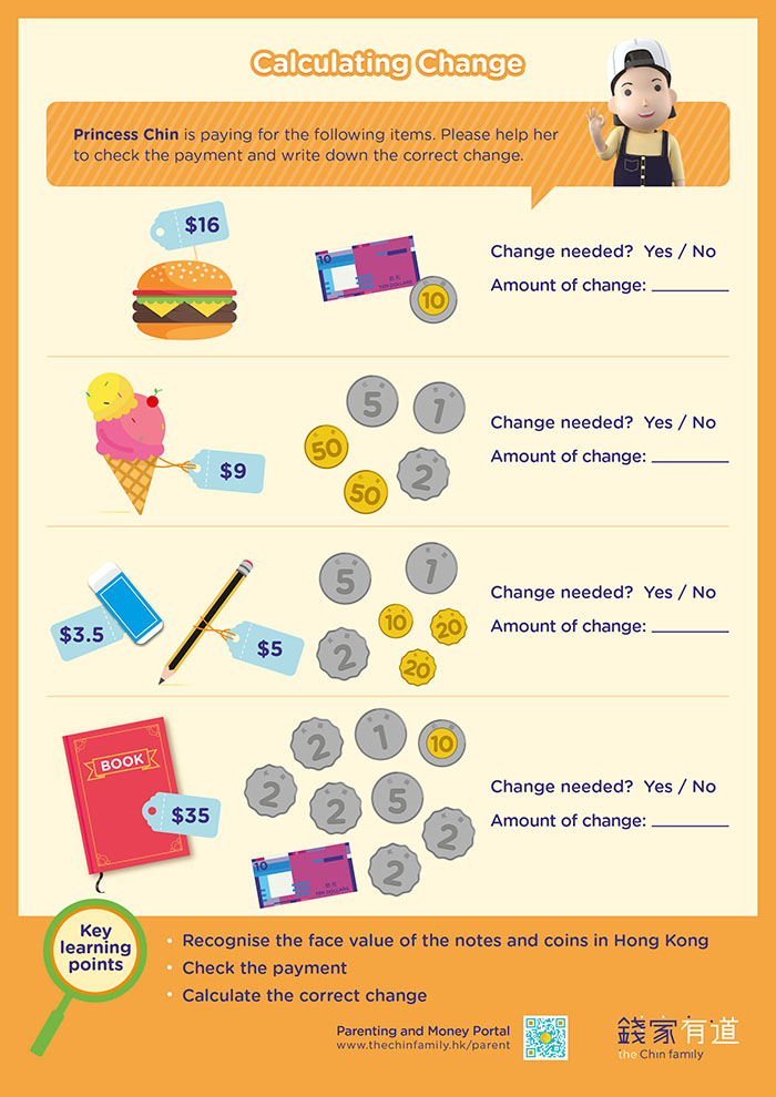 Worksheets - Calculating Change [Aged 8-11]